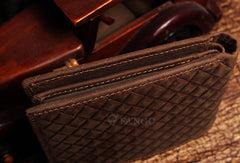 wallet with removable id holder​ Vintage billfold leather wallet braided leather billfold wallet for men women - EverHandmade