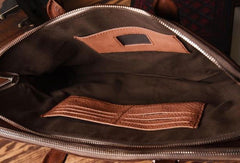 Vintage Cool leather mens Briefcase Business Briefcase laptop Briefcases for Men - EverHandmade