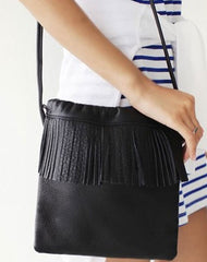 Genuine Leather Shoulder Bag Tassel Crossbody Bag Handbag Purse For Women