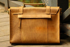 Handmade Leather Mens Cool Messenger Bag Briefcase Square Bag Chest Bag Bike Bag Cycling Bag for men