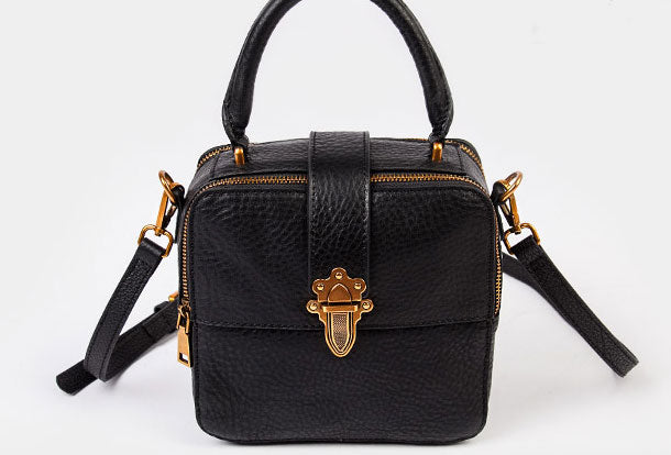 Leather Womens Handbag Square Shoulder Bag Purse For Women