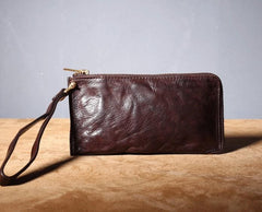 leather zip wallet mens long leather wallet zip around wallet long wallets for men 