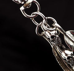 Brass silver biker trucker Skull Keychain wallet Chain for chain wallet biker wallet trucker wallet