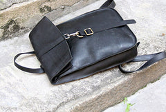 Handmade Leather cute backpack bag shoulder bag black women leather purse