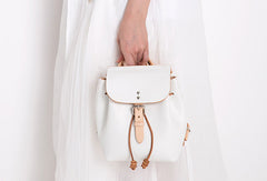 Handmade Leather backpack shoulder white purse for women leather shoulder bag - EverHandmade