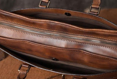 Handmade Cool leather mens Briefcases vintage laptop Briefcases Business Briefcase - EverHandmade