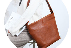 Handmade Leather Handbag Tote Bags Shopper Bag Shoulder Bag Purse For Women