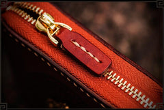 Handmade Leather Small Tooled Mens billfold Wallet Cool Chain Wallet Biker Wallets for Men
