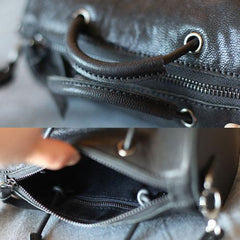 Small Black Leather Crossbody Bag Purse - Annie Jewel