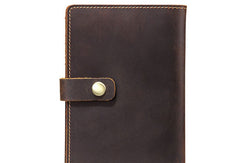 Handmade Genuine Leather Clutch Passport Wallet Bifold Long Wallet Purse Bag For Mens