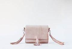 Handmade leather beige purse phone bag shoulder bag cossbody bag purse women - EverHandmade
