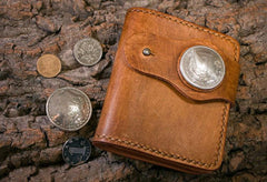 Handmade Leather billfold Mens Chain Biker Wallet Cool Leather Wallet With Chain Wallets for Men