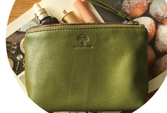 Genuine Leather Long Wallet Zipper Clutch Wallet Coin Change Makeup Wallet Purse For Women