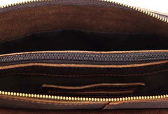 Vintage Leather Mens Small Messenger Bag Clutch Purse iPad Bag For Men - EverHandmade