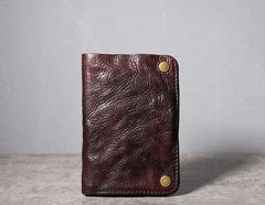 Handmade Genuine Leather Mens Cool Slim Leather billfold Wallet Men Small Wallets Bifold for Men