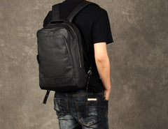 Cool Leather Mens Backpack Large Black Travel Backpack Hiking Backpack for men