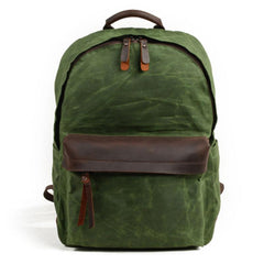 Waxed Canvas Leather Mens Camera Backpack Canvas Travel Backpack Canvas Camera Backpack for Men