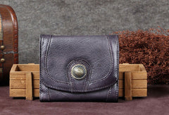 Genuine Leather Wallet Folded billfold Wallet Vintage Wallet Purse For Women Men