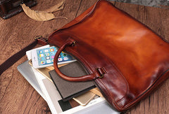 Genuine Leather Mens Handbag Vintage Handmade Briefcase Bag Messenger Bag Shoulder Bag Laptop Bag