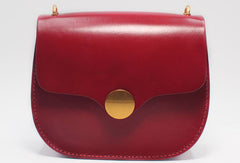 Handmade Leather Round Bag Crossbody Bag Shoulder Bag Purse for Women Leather Bag - EverHandmade