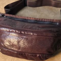 Leather Men Fanny Pack Small Waist Bag Hip Pack Belt Bag Bumbag for Men