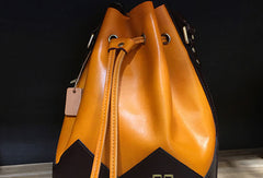 Handmade Leather bucket purse for women crossbody bag leather shoulder bag - EverHandmade
