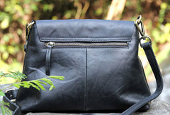 Handmade black cute purse leather crossbody bag shoulder bag women - EverHandmade