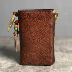 Handmade Leather Mens Cool Key Wallet Car Key Change Coin Card Holder Car Key Case for Men