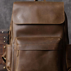 Vintage Leather Mens Backpack Travel Backpack Cool Satchel Backpack for men