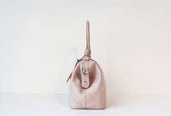 Handmade leather handbag Beige doctor bag shoulder bag cossbody bag purse women