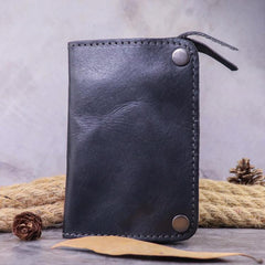 Brown Leather Key Case Key Wallet Men's Dark Coffee Key Holder Red Card Holder For Men
