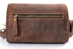 Vintage Leather Saddle Messenger Bag Mens Side Bag Postman Bag For Men