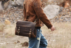Handmade leather mens Briefcases Messenger bags Vintage Laptop Briefcases Business Briefcases - EverHandmade