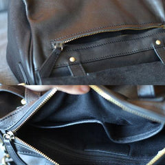Italian Leather Purses Black Leather Satchel Handbags - Annie Jewel