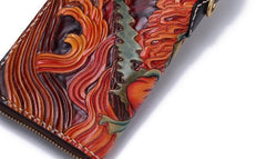 Handmade Leather Acalanatha Mens Chain Biker Wallet Cool Leather Wallet With Chain Wallets for Men