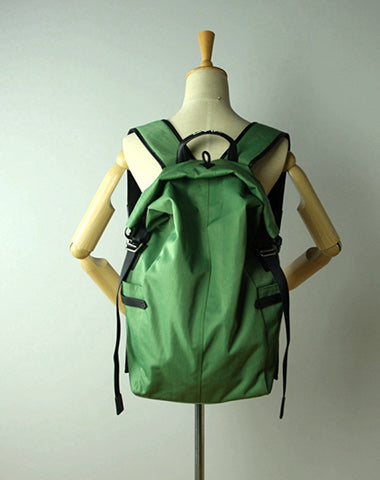 Womens Nylon Large Backpack Purse Bright Green Nylon Travel Backpack School Rucksack for Ladies