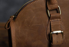 Handmade Cool leather mens Shoulder Briefcases vintage laptop Briefcase Business Briefcase - EverHandmade