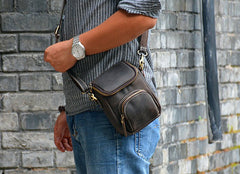 Vintage Leather Belt Pouch for Men Waist Bags BELT BAG Shoulder Bag For Men