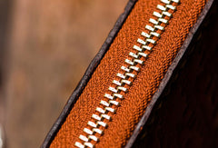 Handmade leather Mens Tibet Small biker chain wallet zipper billfold Chain Wallet for Men - EverHandmade