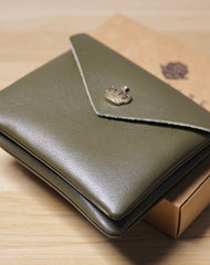 Cute Women Crown Green Leather Mini Billfold Wallet Coin Wallets Slim Change Wallets For Women