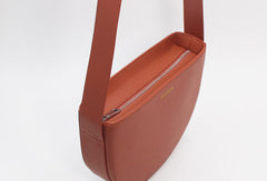 Genuine Leather Round Saddle Purse Bag Shoulder Bag for Women Leather Crossbody Bag - EverHandmade