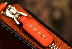 Handmade leather Mens Tibet Small biker wallet zipper billfold Chain Wallet for Men - EverHandmade