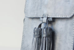 Handmade leather gray purse phone bag shoulder bag cossbody bag purse women - EverHandmade