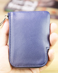 Women Leather Mini Zip Wallet Green Billfold Slim Coin Wallets Small Zip Change Wallet For Women