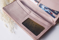 Handmade leather braided personalized custom clutch purse long wallet purse clutch women - EverHandmade