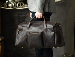 Cool Leather Mens Weekender Bag Travel Bag Duffle Bags Holdall Bag for men