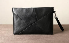 Leather Mens Clutch Cool Wallet Zipper Clutch Wristlet Wallet for Men