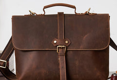 Vintage Brown Leather Briefcase Business Bag Work Bag Work HandBag For Men