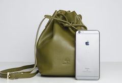 Genuine Leather Cute Bucket Bag Crossbody Bag Shoulder Bag Women Leather Purse