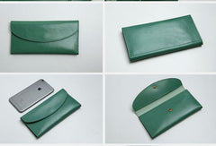 Genuine Leather Cute Long Slim Wallet Trifold Clutch Passport Wallet Purse For Women Girl